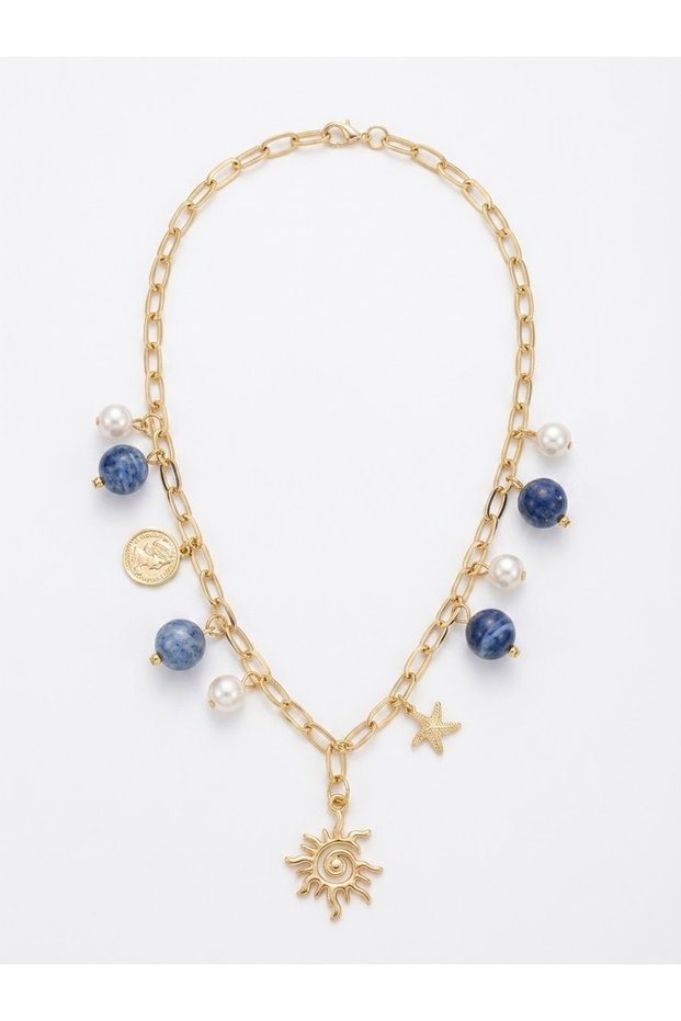 Sea Star Sun Charm Stone Design Pinterest Necklace | Does Not Darken | Women's Necklace with Gift Box