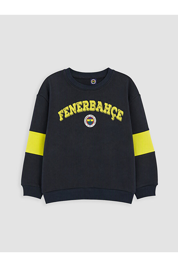 Lcw kids navy blue Printed boys' thick sweatshirt