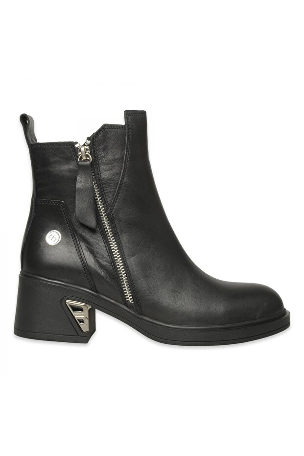 D26Kb-8735 Thick Heeled Daily Black Women's Boots