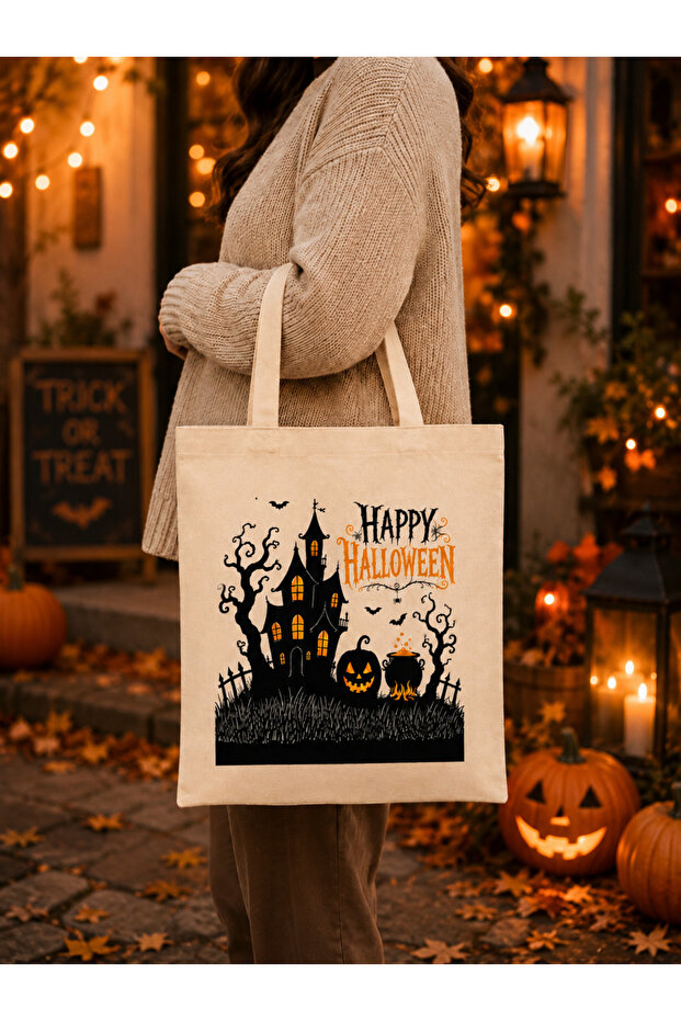 Halloween, Halloween Themed, Raw Cloth Bag, Sublimation Printing, Shoulder Bag, Shopping Bag