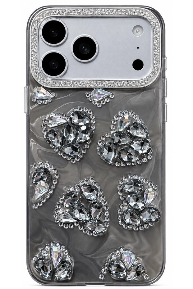 iPhone 15 Ultra Luxury Phone Case with Dreamy Heart Stone