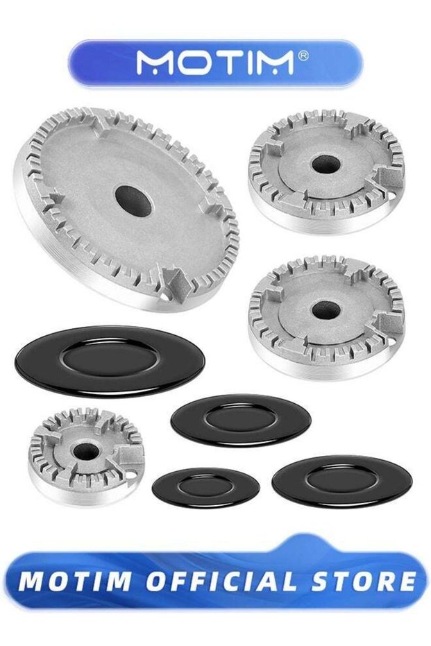4 PCS Cooker Hat Set Oven Gas Stoves Hob Burner Crown Flame Cap Cover for Kitchen Fit to Most Stove Handles Lid Kit Quality Metal Stove Knob