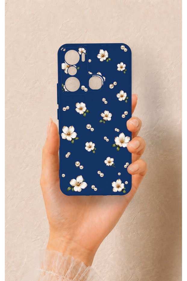 Infinix Hot 20I Compatible Daisy Pearl Patterned Silicone Case