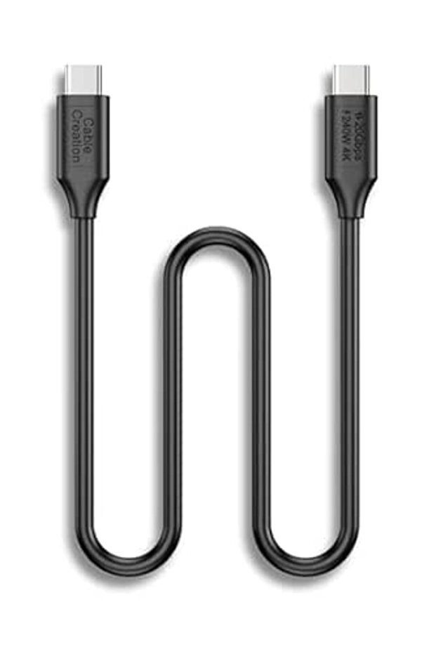كيبل كريشن كيبل USB C قصير 1 قدم، شاشة USBC فيديو 8K@30Hz/4K@120Hz، شحن 240 واط، مزامنة بيانات 20G،