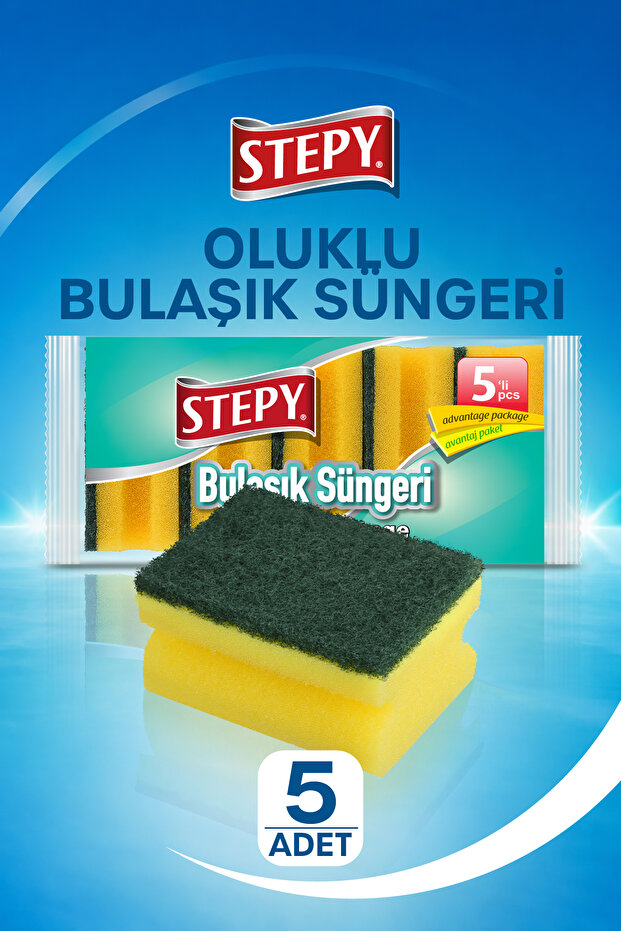 Oluklu Bulaşık Süngeri 5 li