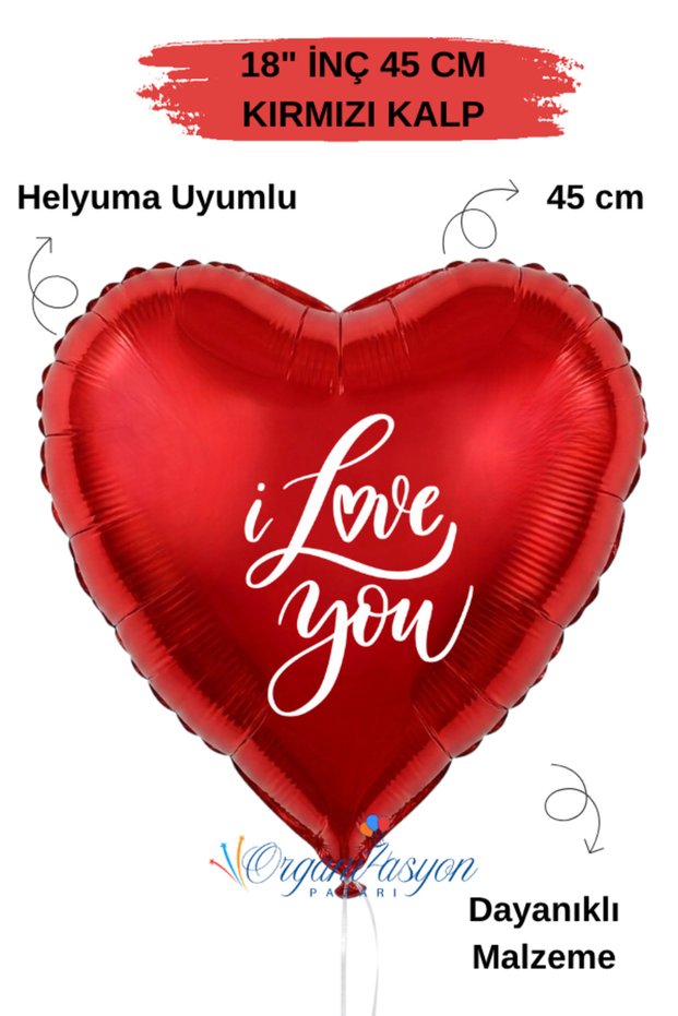 18 Inch 45 cm Foil Balloon | I Love You Printed | Valentine's Day Love Balloon Anniversary Marriage Proposal