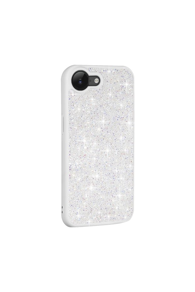 iPhone 16E Case with Glitter Diamonds and Raised Camera Protection Silicone Frame