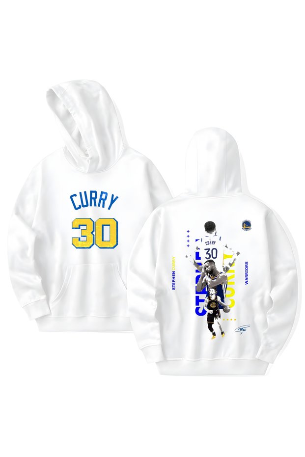 Stephen Curry Printed Cotton Long Sleeve Hooded Sweatshirt with 3 Thread Counts