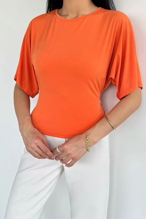 Gülseli Waist-Tied Short Sleeve Blouse