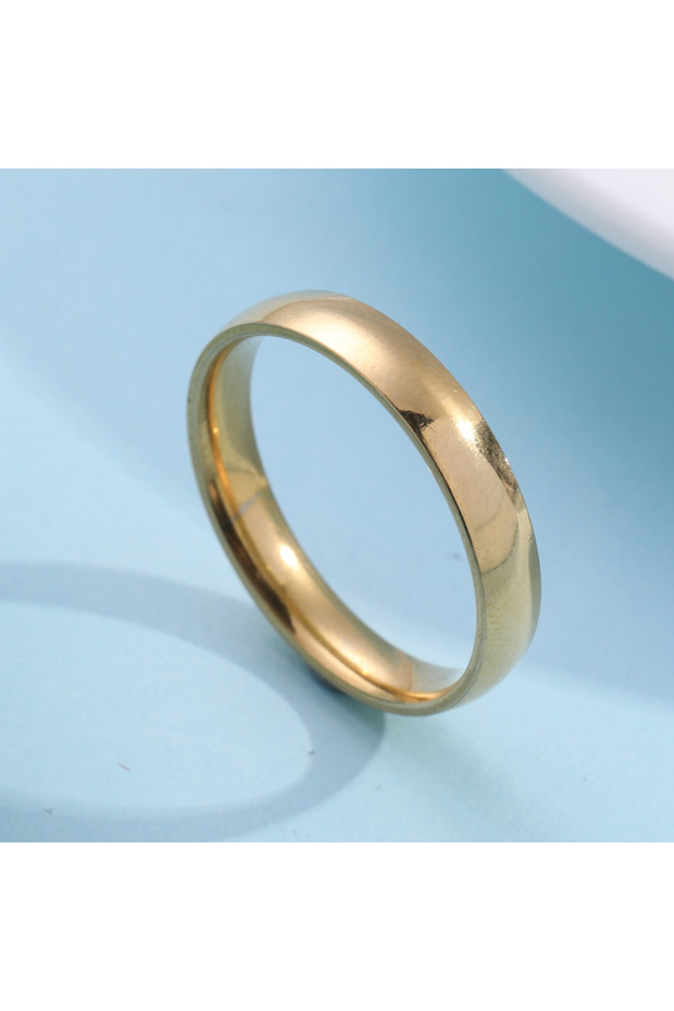 9 4MM Gold Simple 6mm Titanium Ring Women Men Prevent Allergy High Polished Wedding Rings Stainless