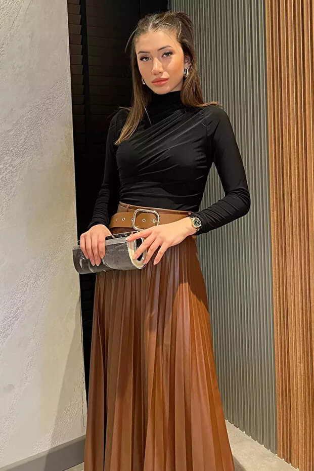 Women's Waist and Shoulder Draped Blouse
