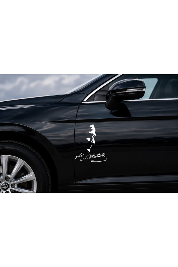 Great Leader Mustafa Kemal Atatürk Vehicle and Motor Sticker with Surprise Gift (21X21Cm)