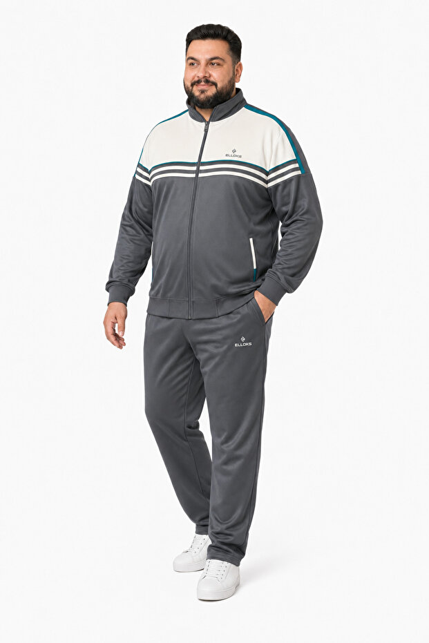 Men's oversized zip-up tracksuit set
