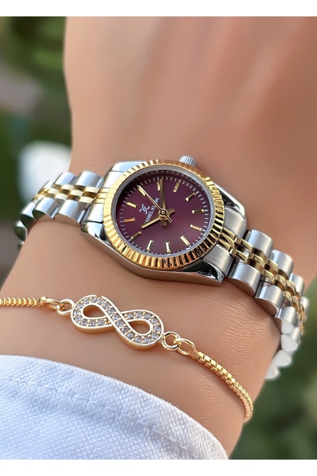 Original Minimal Burgundy Dial Women's Wristwatch – | Bracelet with Gift | 2 Years Warranty