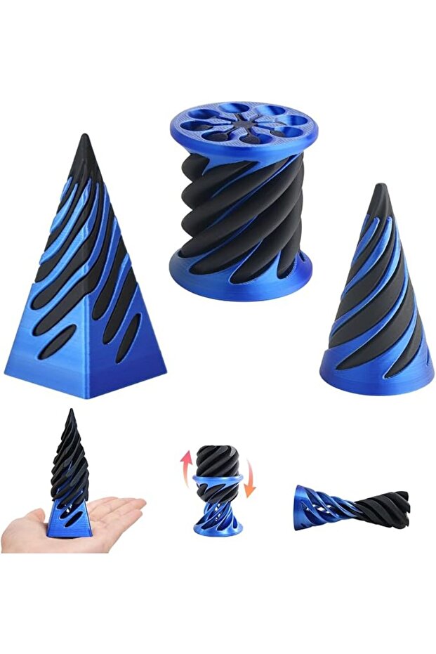 3 Pack Impossible Cone, Spiral Cone Fidget Toy, Impossible Pyramid Toy, Spiral Cone Fidget Toy