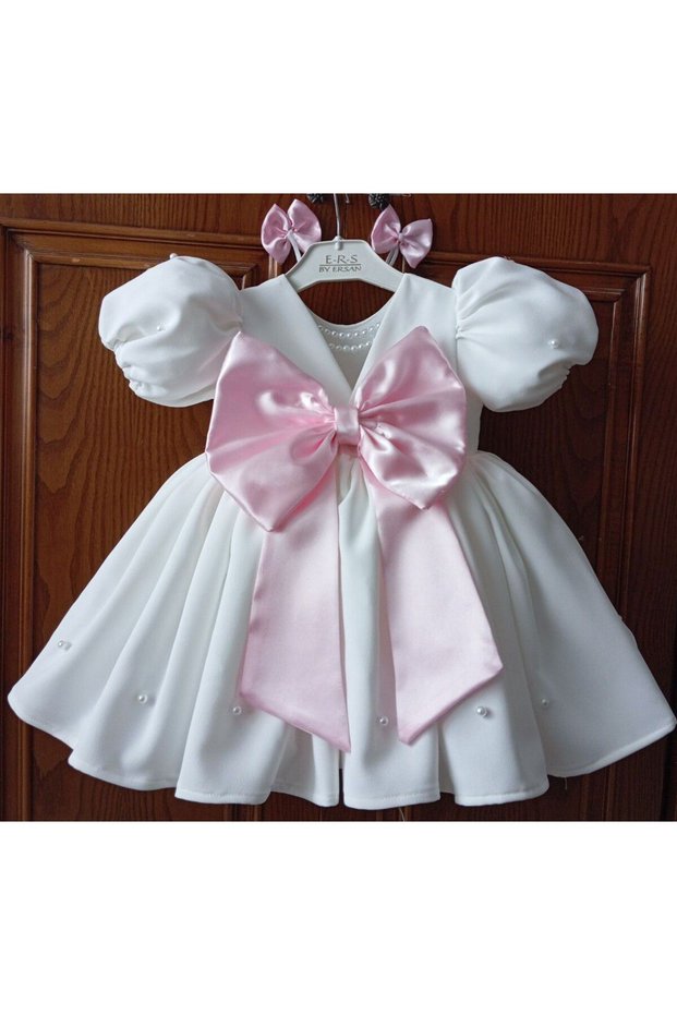 Girls' Satin Bow Princess Dress - Birthday and Special Occasion Dress
