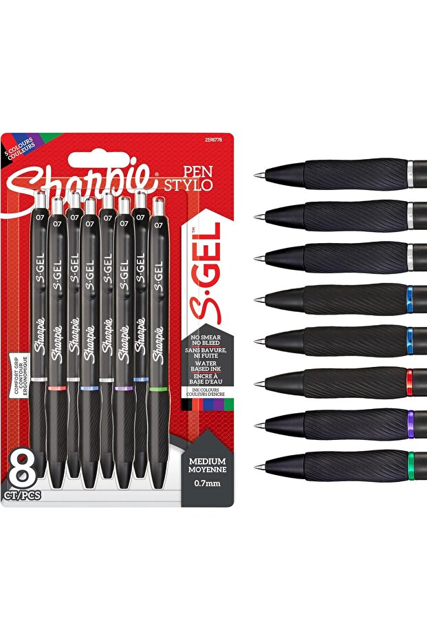 Gel Jel Ink Pen, 0.7 Mm, 8Li Bls