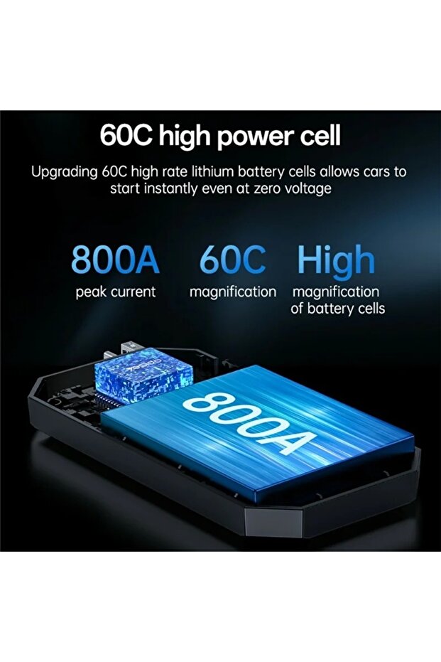 VC11 Portable Car Jump Starter – 12V Battery Booster Pack with Power Bank & LED Light (Black)