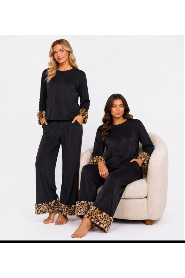 Velvet Plush Sleeve Pajama Set
