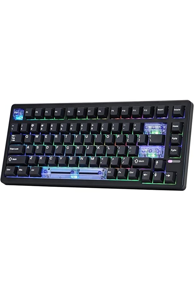 كيبورد إيبوميكر سلكي HE80 بإضاءة RGB و مفاتيح هول قابلة للبرمجة أبيض متوافق مع PC و ماك و بلايستيشن
