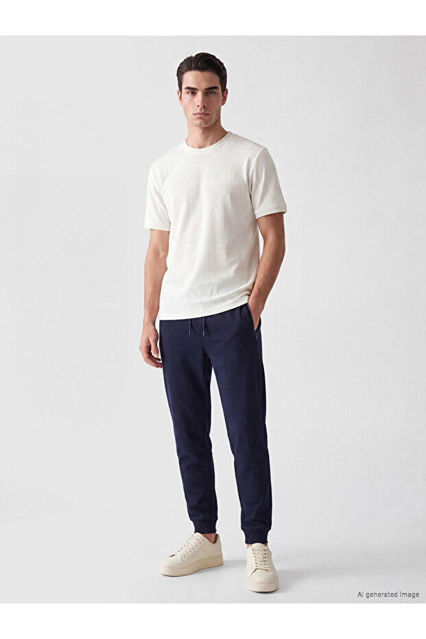 Ozmarka New Season Navy Blue Regular Fit Men's Jogger Sweatpants