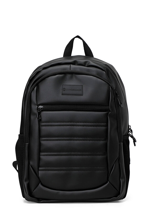Backpack Unisex Black Leather Quilted Bpck