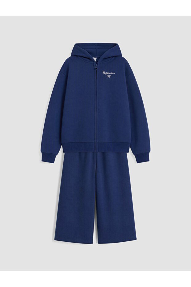 Rmz Gi̇yi̇m Farkiyla Hooded Embroidered Girls' Sweatshirt