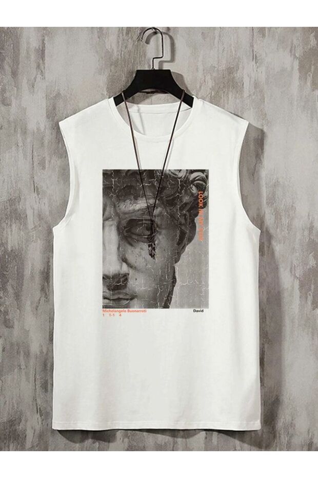 Men's Streetwear Street Fashion Oversized Printed Zero Sleeve Tank Top