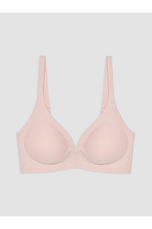 Underwireless half-filled triangle bra