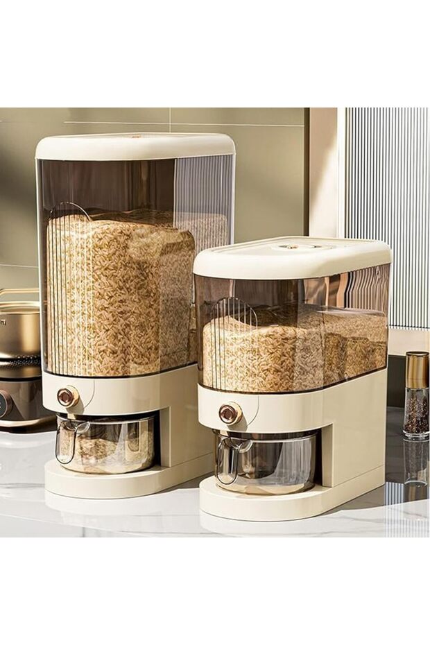 Rice Storage Container,Household Rice Barrel,Food Flour Storage Bins with Lids & Cup,BPA Free,Kitche