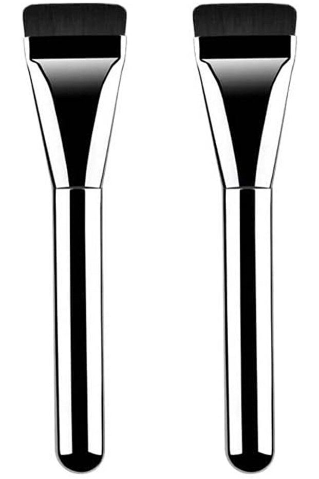 2 Ultra Thin Makeup Brushes for Foundation, Square Thick Flat Flawless Makeup Brush, Blending Brushes with Bristles