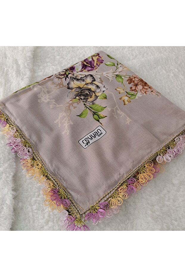 Handmade Needlework Writing, Scarf, Yemeni, Mevlit Cover, Head Cover, 4 Sides Embroidered, 100% Cotton, 100*100cm