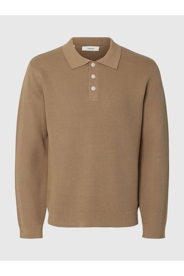 Poloshirt Texturiertes Baumwoll