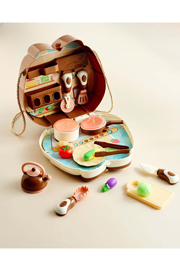 16-Piece Pretend Play Toys Kitchen Set in a Shoulder Bag