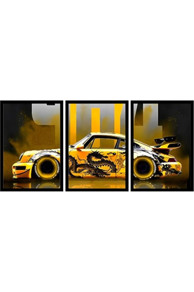 Signtouch Racing Car Wall Art Set of 3 Outer Frame 30x40 cm