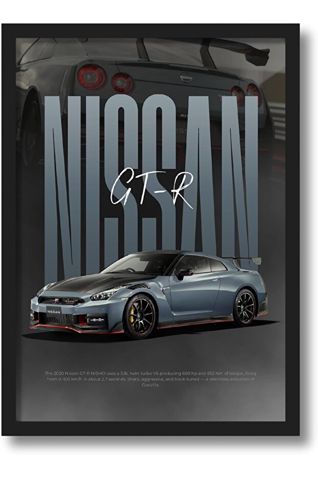 Signtouch Nissan GT-R JDM Car Canvas Wall Art Outer Frame 40x60 cm