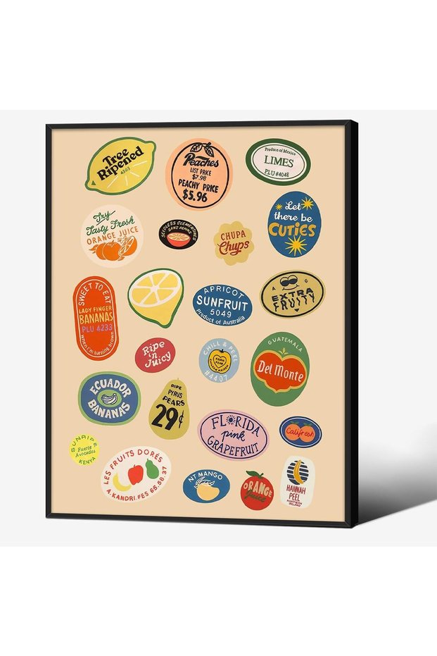 Signtouch Vintage Fruit Market Canvas Wall Art Outer Frame 40x60 cm
