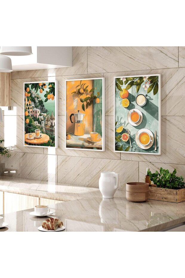 Signtouch Kitchen Wall Art Set of 3 Outer Frame 40x60 cm