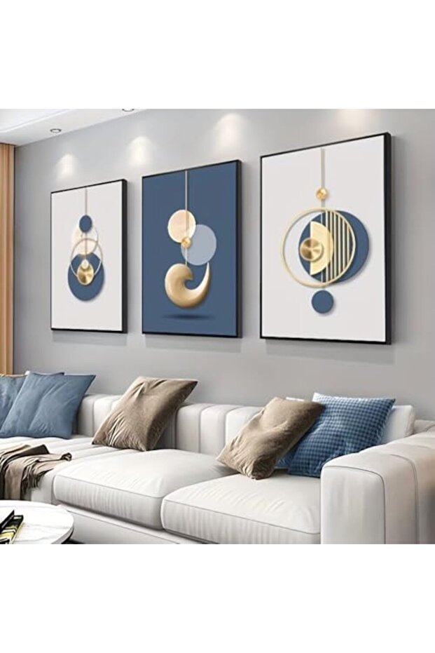 Signtouch Office Living Room Canvas Wall Art Set of 3 Outer Frame 30x40 cm