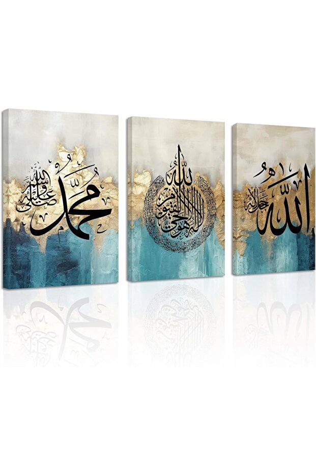 Signtouch Abstract Bottle Minimal Canvas Wall Art Set of 3 Outer Frame 40x60 cm