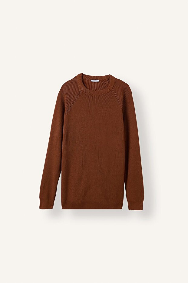 Standard Fit Crew Neck Basic Long Sleeve Knitwear Sweater A8458Ax26Au