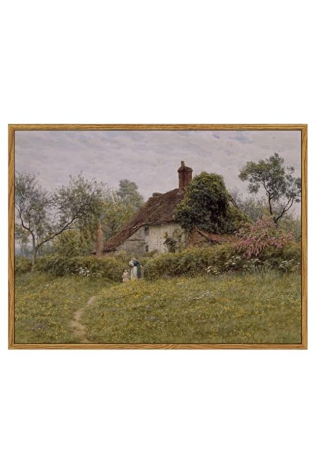 Signtouch Old Cottage Countryside Canvas Wall Art Outer Frame 50x70 cm