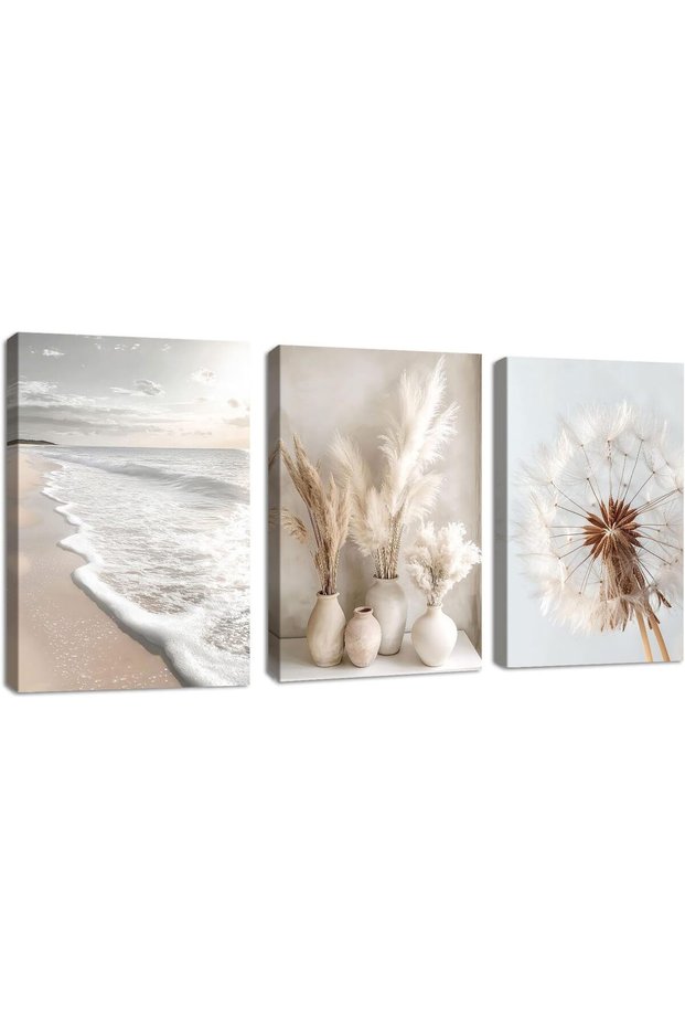Signtouch Vintage Botanical Floral Canvas Wall Art Gold Outer Frame 30x40 cm