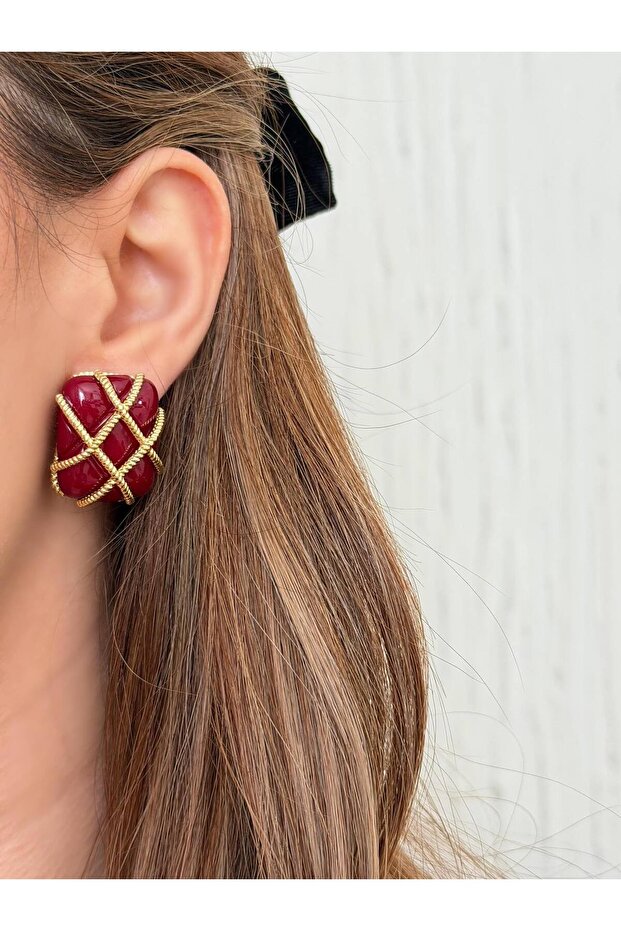 Nazenin Steel Cross Vintage and Onyx Earrings