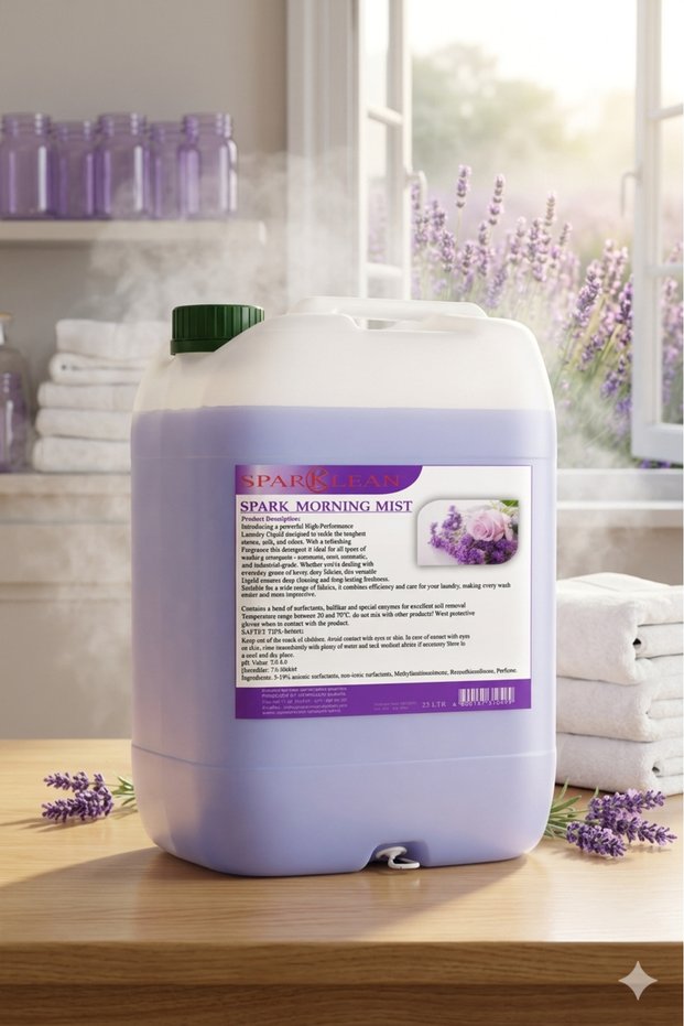 Laundry Detergent Liquid 20 lts , for All Machines, Color Safe, Fresh Fragrance(SPARK MORNING MIST)