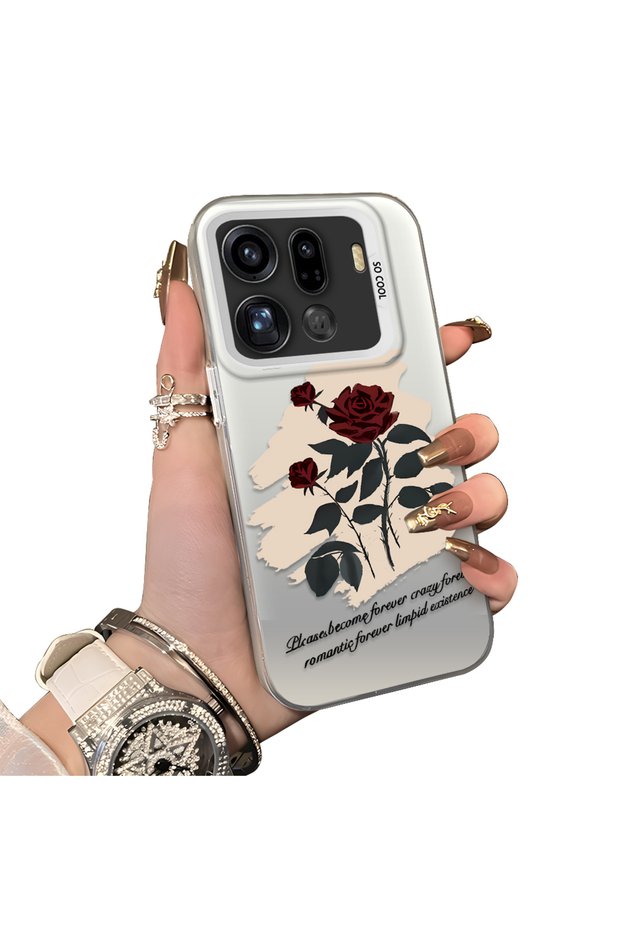 Oppo Find X9 Pro 5g Compatible Retro Red Rose Printed Impact-Resistant Hard Case