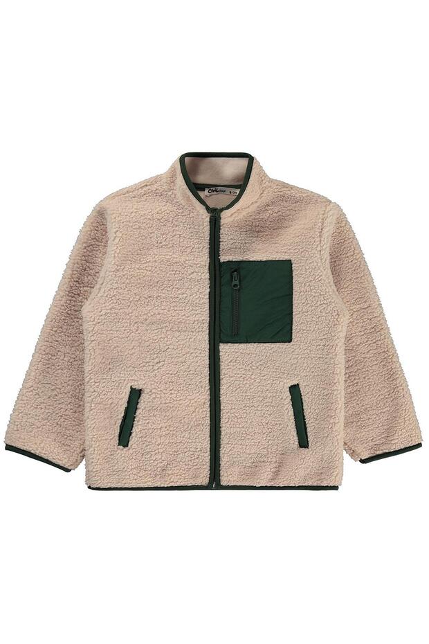 Micro Pocket Cardigan for 6-9 Years Old - Beige