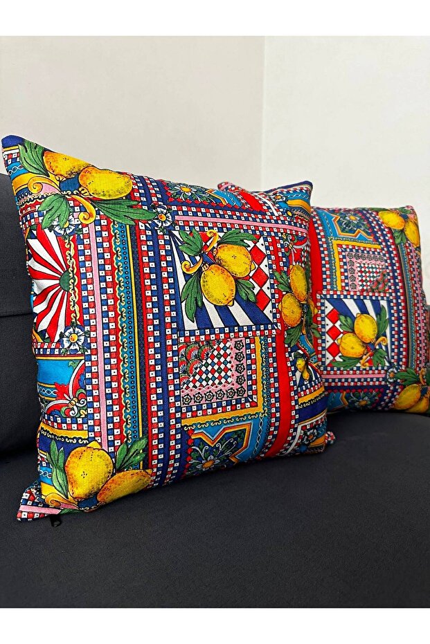 Milano Sole Alessi Double-Sided Cotton Cushion Cover – Hidden Zipper, Lined (45×45 cm) 2 Pieces