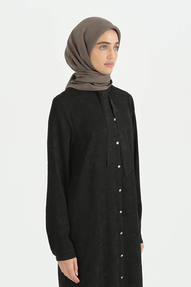 Logo Pattern Naia Cotton Scarf - Dark Mink