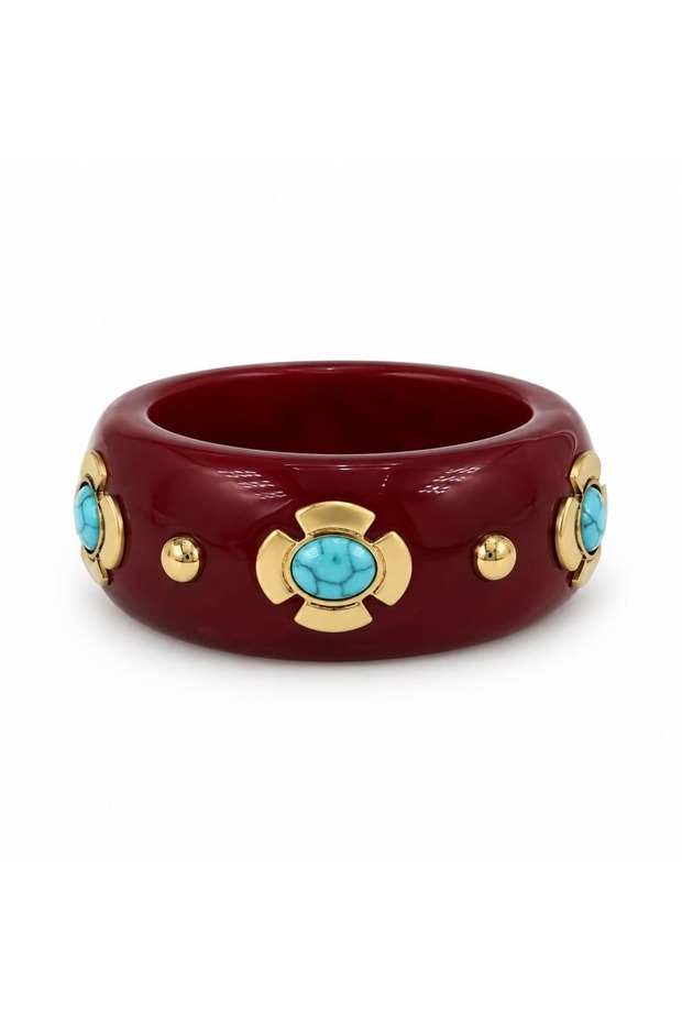 Turquoise Stone Bone Bracelet